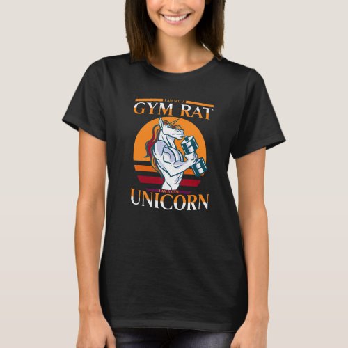 Im not a gym rat Im a gym unicorn Funny Bodybui T_Shirt
