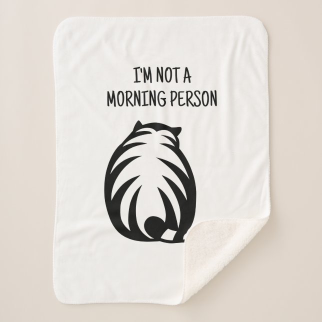 I'm not a morning person fun sherpa fleece blanket (Front)