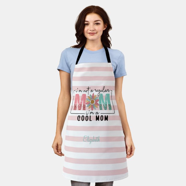 I'm not a regular Mom Pink Stripes  Apron (Worn)
