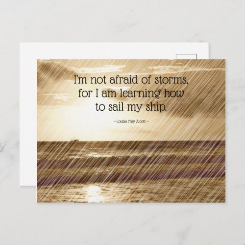 Im Not Afraid Of Storms Learning To Sail Ship Postcard