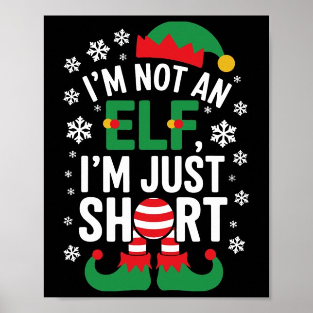 I'm Not An Elf Im Just Short Funny Christmas Match Poster (Front)