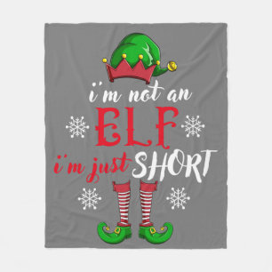 I'm not an Elf i'm just short funny christmas men Fleece Blanket