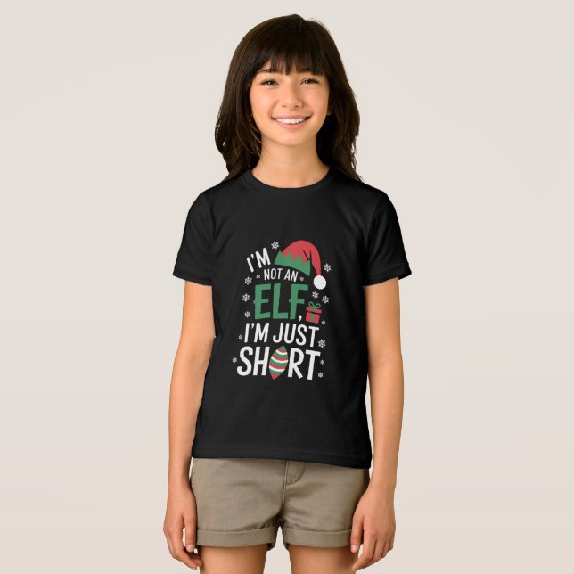 I'm Not An Elf Just Short Funny Christmas Xmas Tri-Blend Shirt (Front Full)
