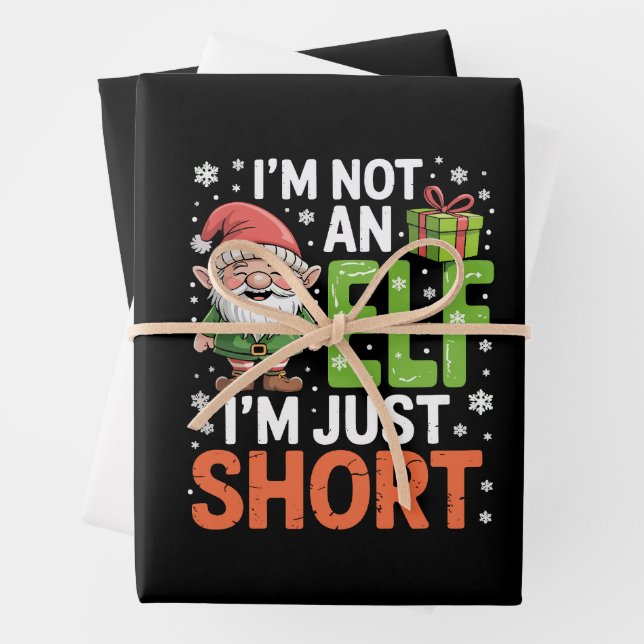 Im Not An Elf Just Short Funny Christmas Xmas  Wrapping Paper Sheets (In situ)