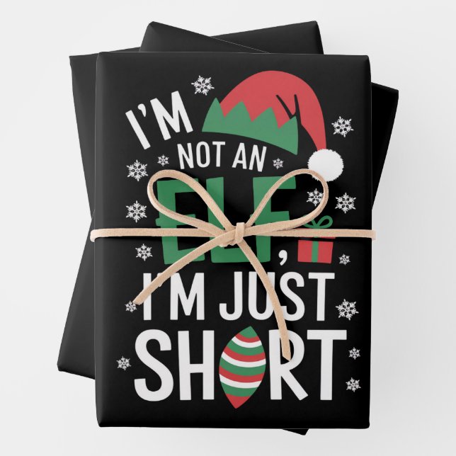 I'm Not An Elf Just Short Funny Christmas Xmas Wrapping Paper Sheets (In situ)