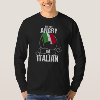 I'm Not Angry I'm Italian Vintage Italy Flag Graph T-Shirt