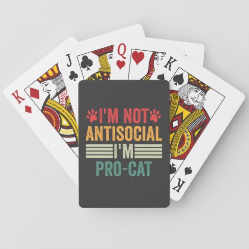 Im Not Antisocial Im Pro_Cat Funny Introvert Pet Playing Cards