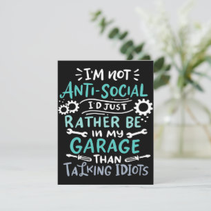 I'm Not Antisocial Mechanic Canvas Invitation