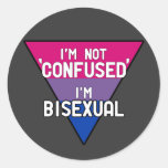 I&#39;m Not Confused, I&#39;m Bisexual Classic Round Sticker at Zazzle