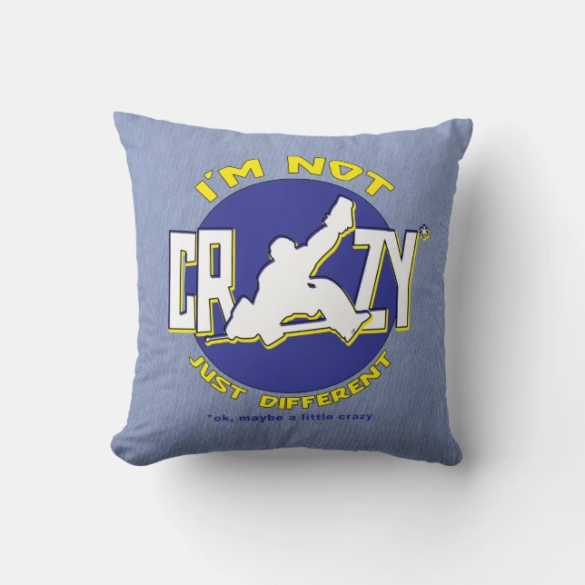 I'm Not Crazy Hockey Goalie Customizable Pillow (Front)