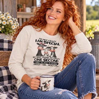 I'm Not Crazy I Am Special Funny Cow Humor Tri-Blend Shirt
