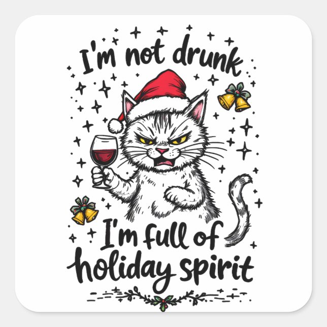 I'm Not Drunk I'm Full of Holiday Spirit  Square Sticker (Front)