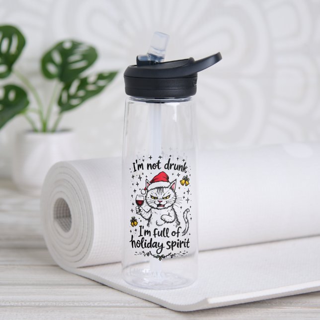 I'm Not Drunk I'm Full of Holiday Spirit  Water Bottle (Yoga (Rotated))