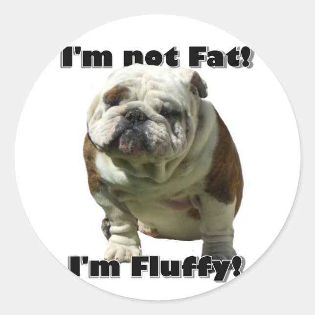 I'm not fat Bulldog stickers (Front)