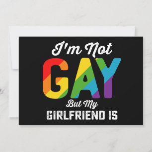 I'm Not Gay But My Girlfriend Is Funny LGBTQ Pride Invitation