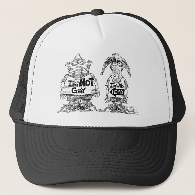 I'm not gay, I'm with homo Trucker Hat (Front)