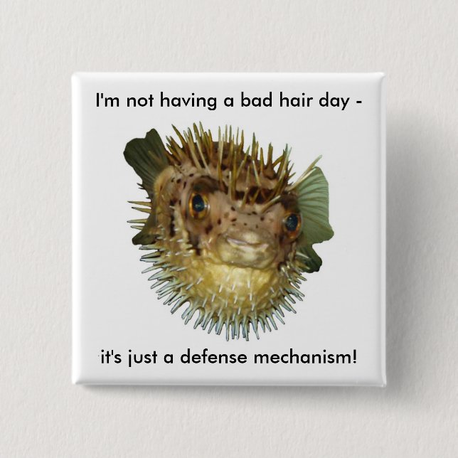 I'm not having a bad hair day - pinback button (Front)