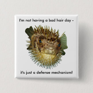 I'm not having a bad hair day - pinback button