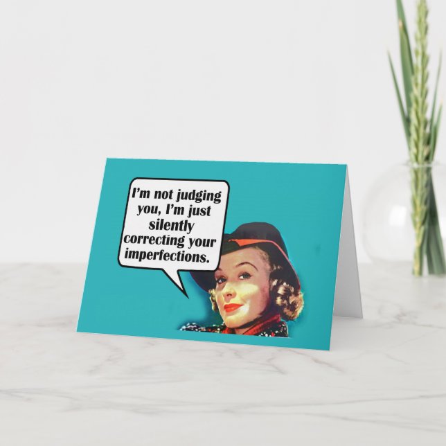 I'm Not Judging You... Retro Woman Card (Front)