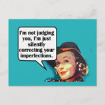 I'm Not Judging You... Retro Woman Postcard