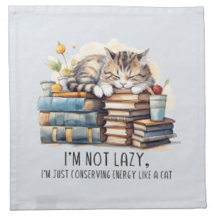 I'm Not Lazy Cute Cat Cloth Napkin