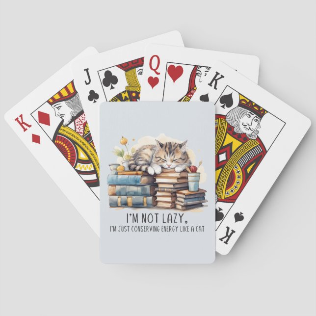 I'm Not Lazy Cute Cat Poker Cards (Back)