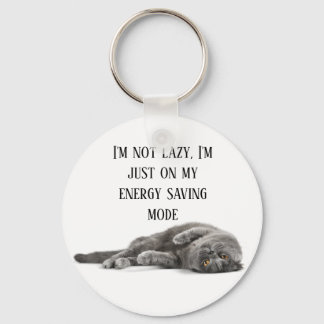 i'm not lazy+lazy cat   keychain