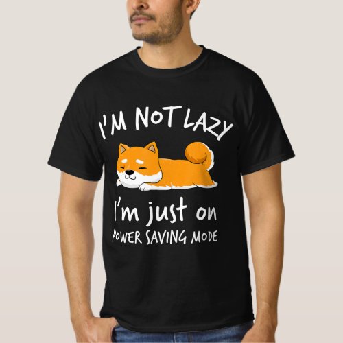im not lazy shiba inu  loafer dog T_Shirt