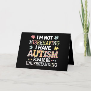 I'm Not Misbehaving I Have Autism Awareness Letterpress Thank You Card
