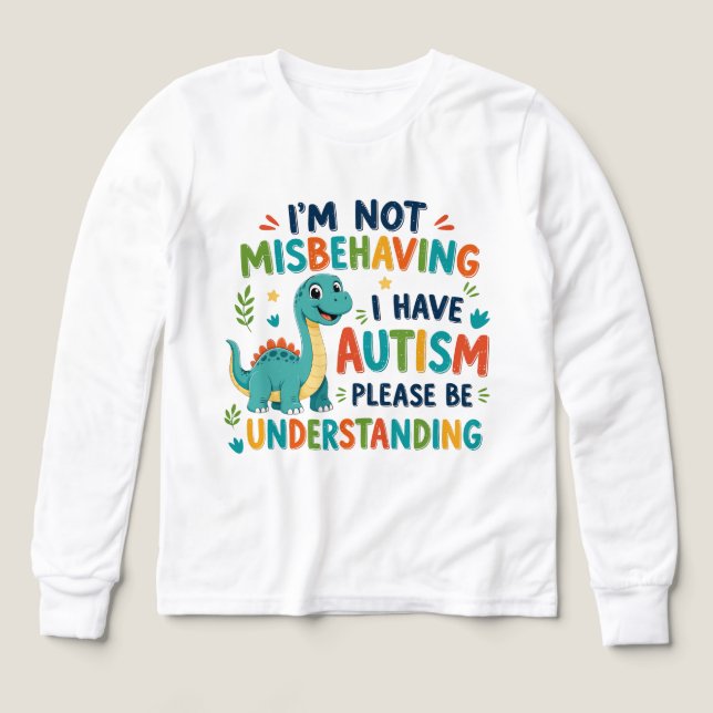 I'm not misbehaving I have autism Tri-Blend Shirts (Design Front)