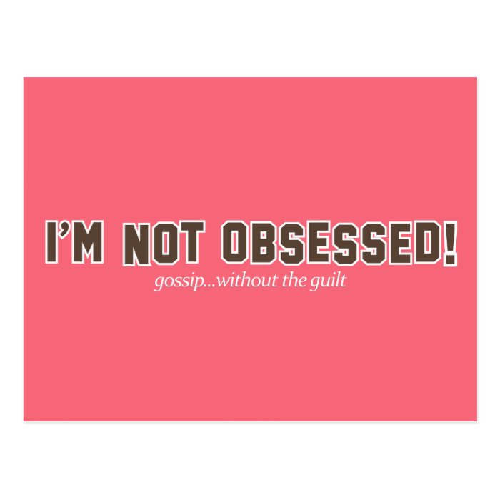 I'm Not Obsessed Logo Post Card