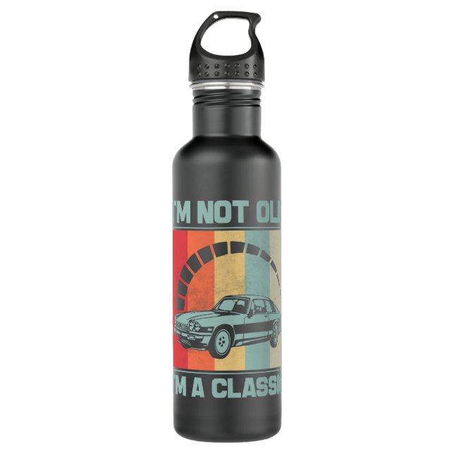 I'm Not Old I'm A Classic -JAGUAR XJS Stainless Steel Water Bottle (Front)
