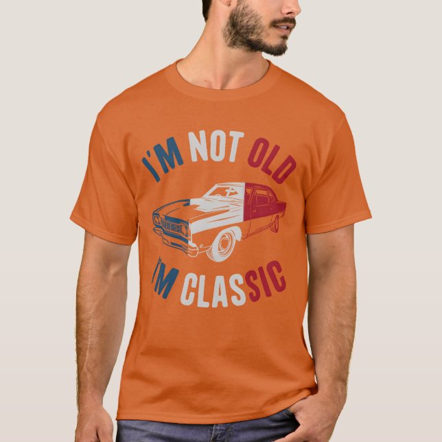 Im Not Old Im Classic Car US Flag Classic Car boy T-Shirt (Front)