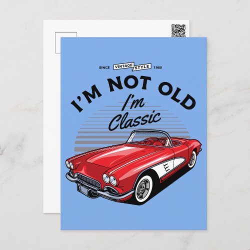 Im not Old Im Classic Corvette 1961 Postcard