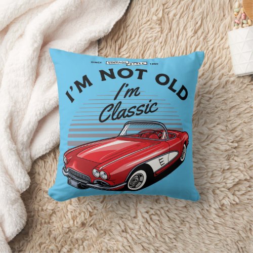 Im not Old Im Classic Corvette 1961 Throw Pillow