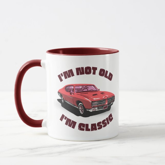 IM NOT OLD IM CLASSIC FUNNY CAR SLOGAN MUG (Left)