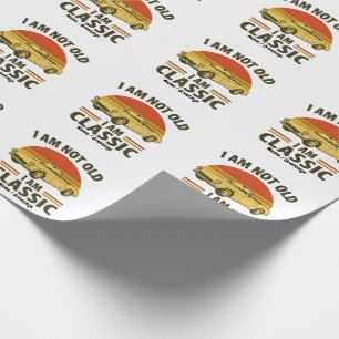 I'm Not Old I'm Classic Funny Retro Car Design Wrapping Paper