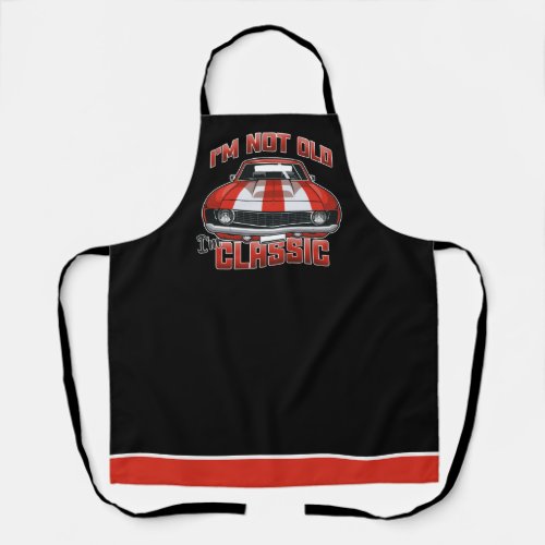Im Not Old Im Classic _ Retro Red Muscle Car Apron