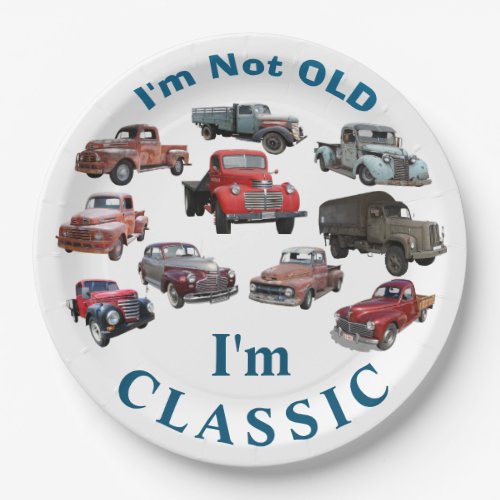 Im not old Im CLASSIC Vintage Vehicles Birthday Paper Plates