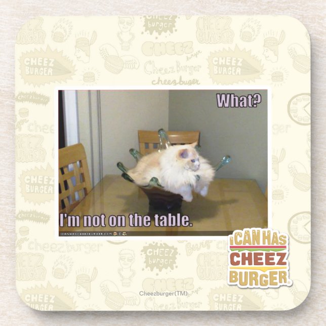 I'm not on the table beverage coaster (Front)