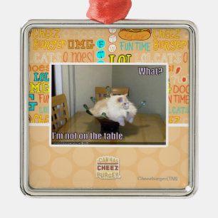 I'm not on the table metal ornament