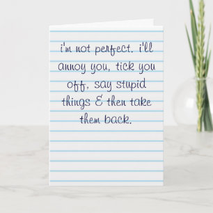 I'm not perfect card