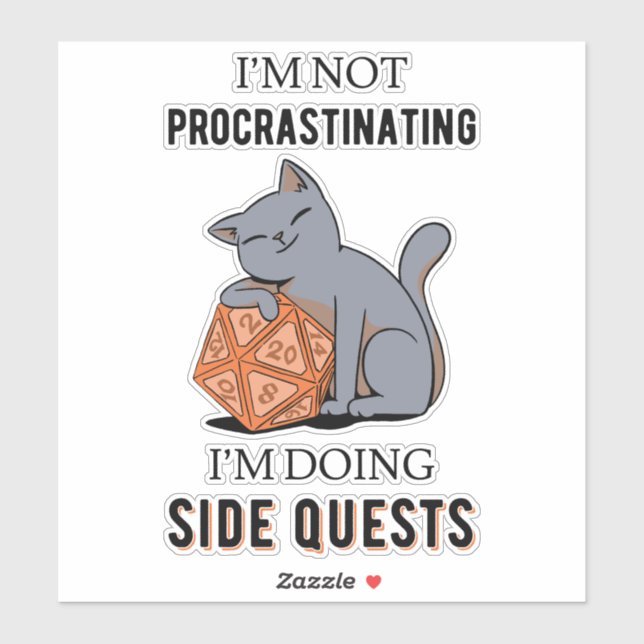 I'm Not Procrastinating I'm Doing Side Quests III Sticker (Sheet)