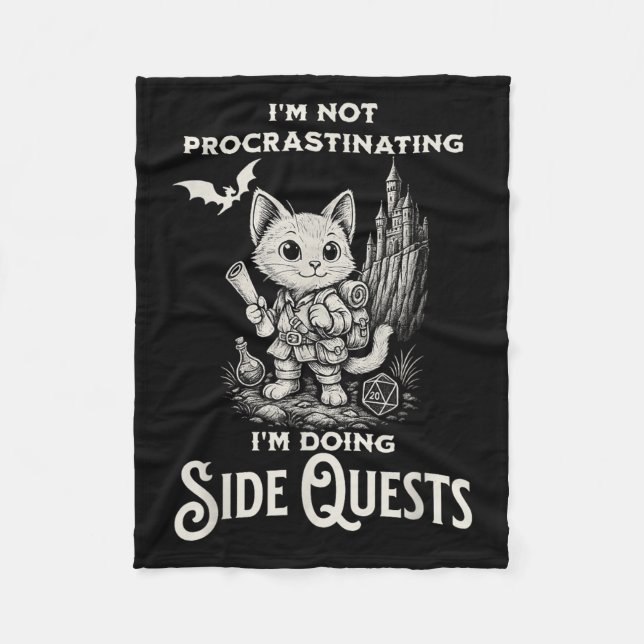 I'm Not Procrastinating I'm Doing Side Quests Rpg  Fleece Blanket (Front)