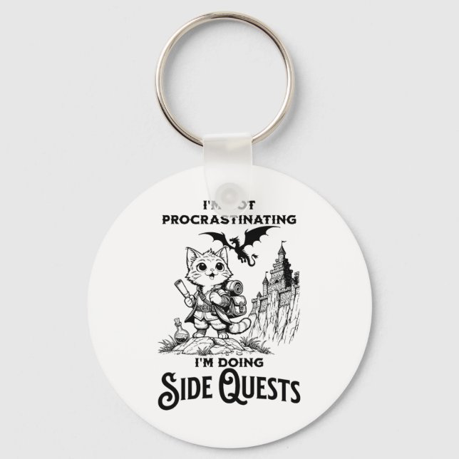 I'm Not Procrastinating I'm Doing Side Quests Rpg  Keychain (Front)