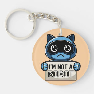 I'm not robot cat keychain