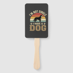 Im Not Single Dog Lover Vintage Hand Fan