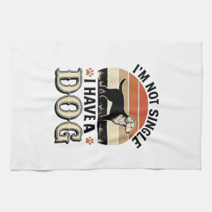 I'm Not Single I Have a Dog Vintage Shirt Design_1 Kitchen Towel