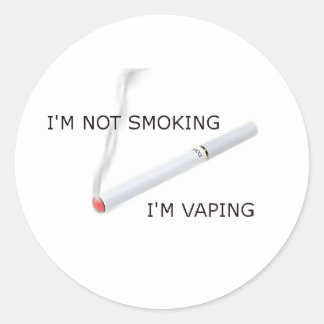 Im not smoking Im vaping Classic Round Sticker