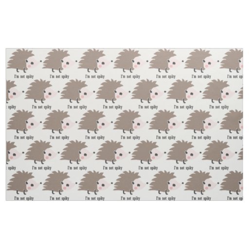 I'm not spiky fun hedgehog pattern fabric
